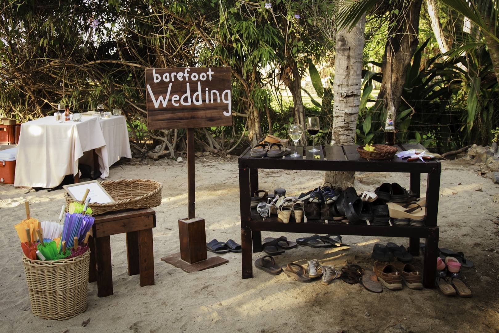 Create an Adorable DIY Beach Wedding Shoe Valet