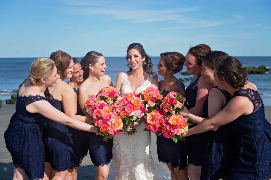 Pink and Navy Nautical Beach Wedding