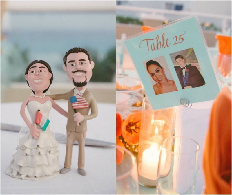 Aqua + Tangerine Wedding in Cancun