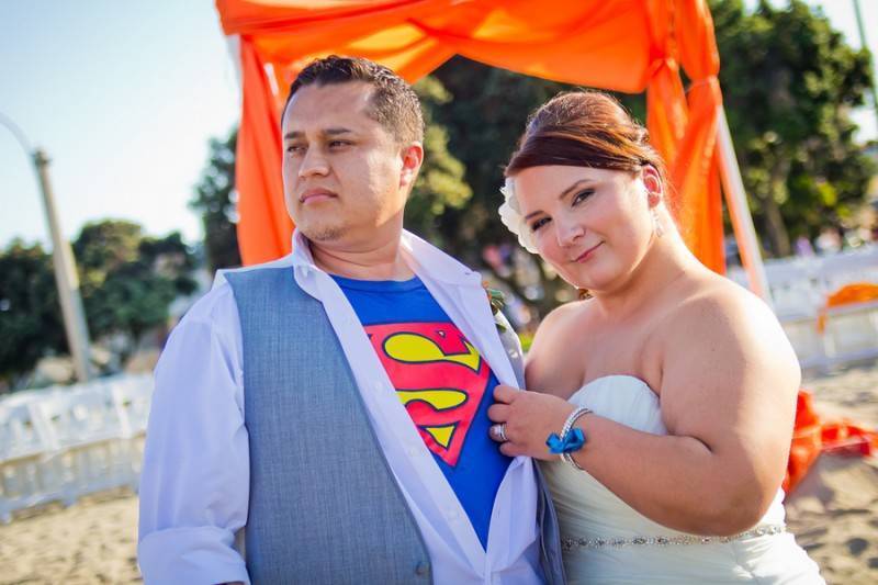 Superman Gets Married on the Beach