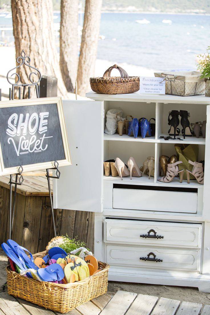 Create an Adorable DIY Beach Wedding Shoe Valet