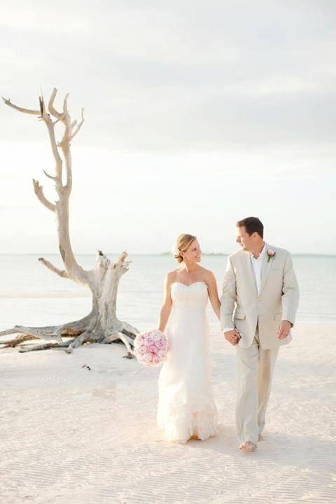 Bride and Groom On Beach