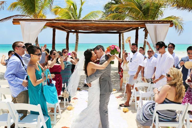 Stunning and Vibrant Beach Wedding in Mexico