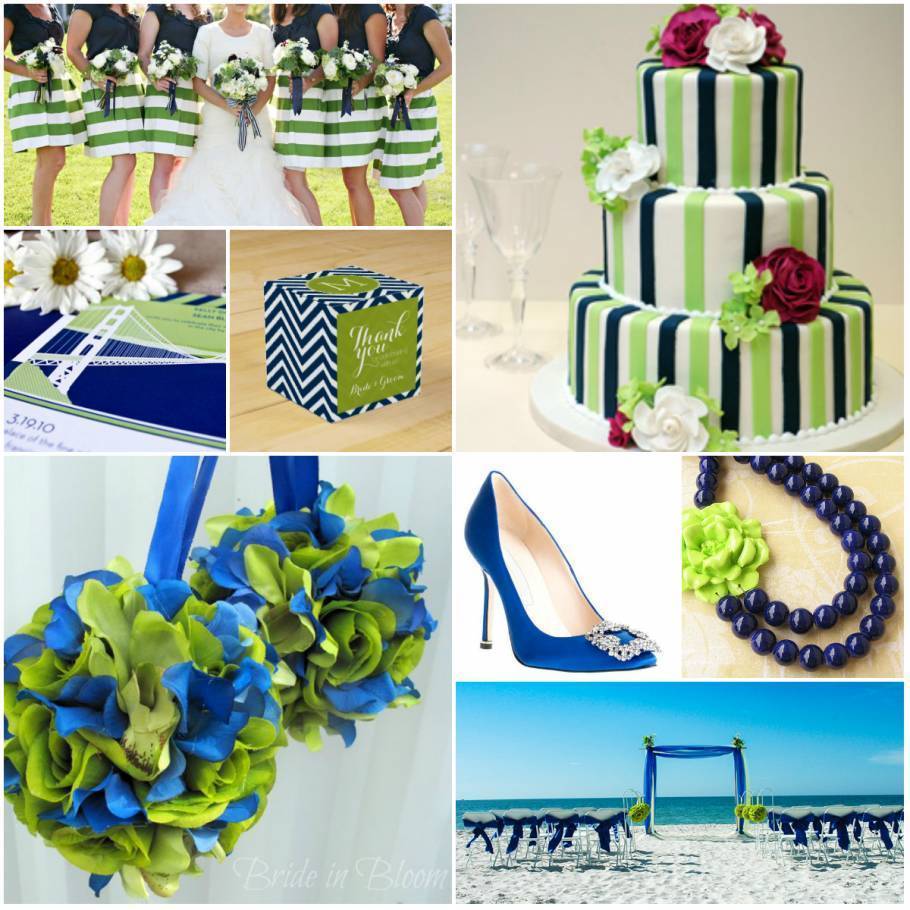 Color Board: Lime Green and Navy Blue