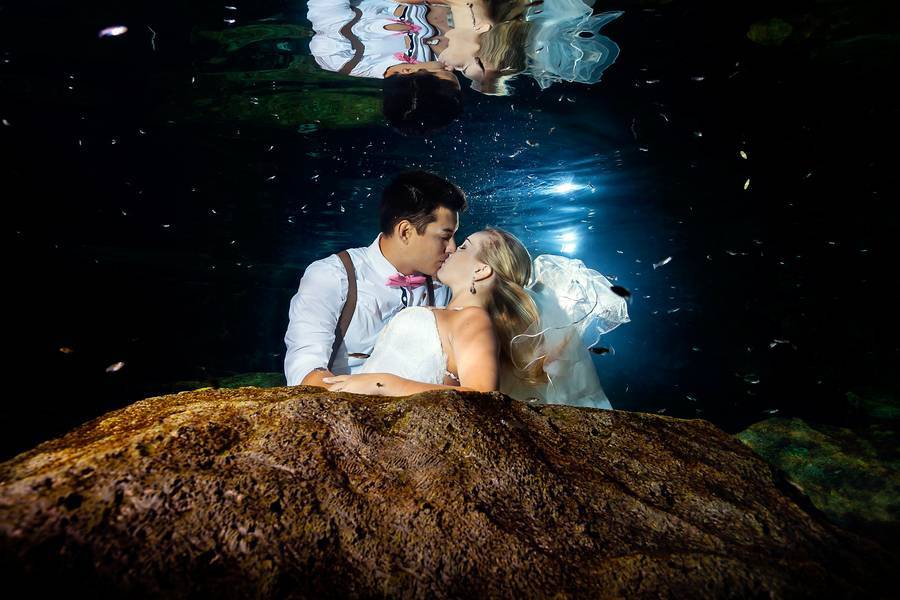 Cenote and Beach Trash the Dress