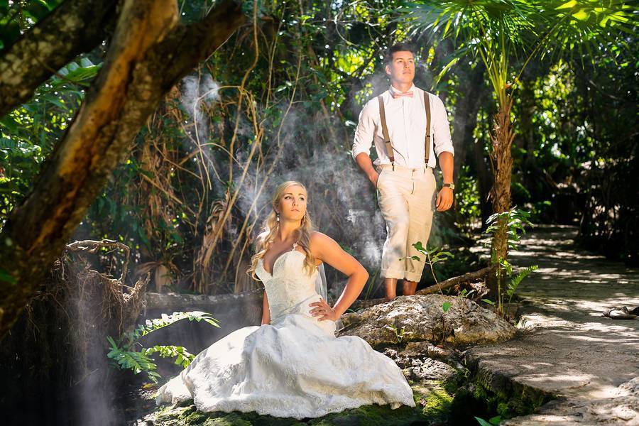 Cenote and Beach Trash the Dress