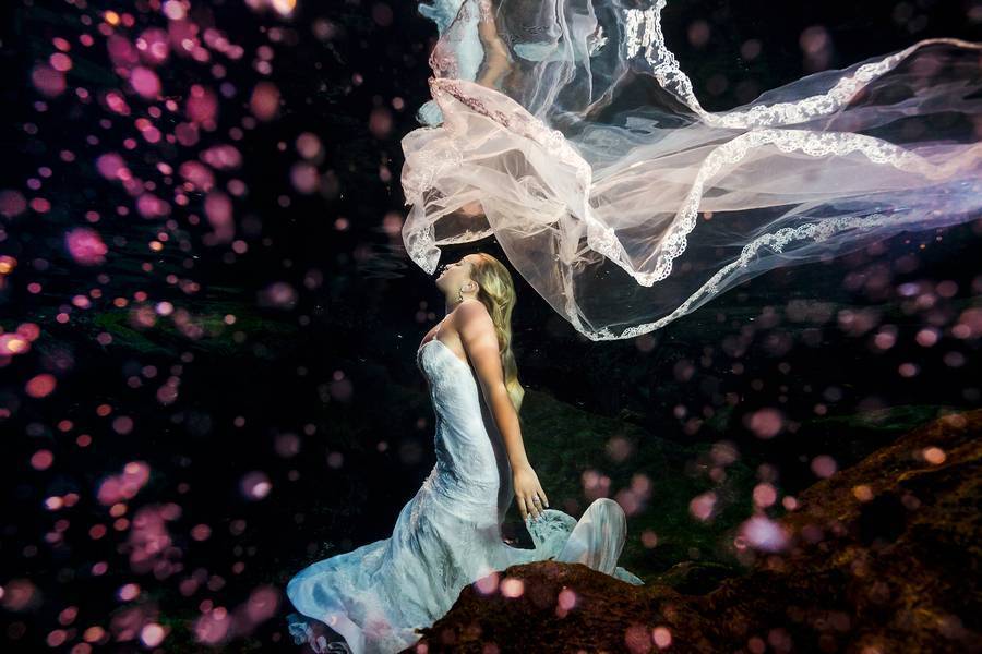 Cenote and Beach Trash the Dress