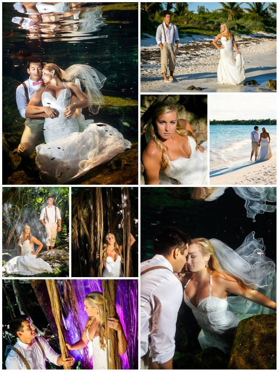 Cenote and Beach Trash the Dress