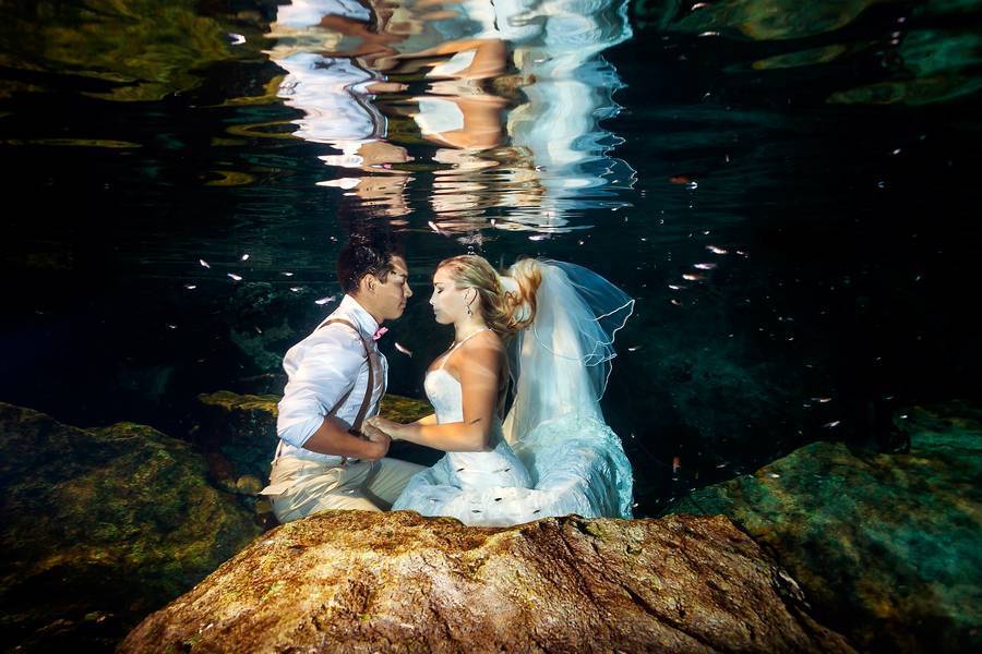 Cenote and Beach Trash the Dress