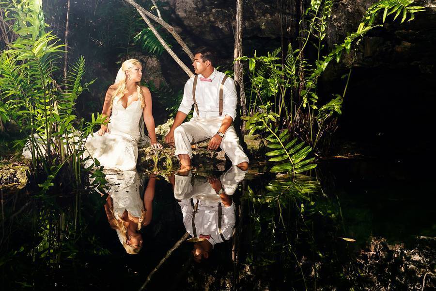 Cenote and Beach Trash the Dress