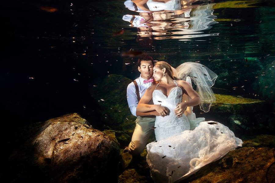 Cenote and Beach Trash the Dress