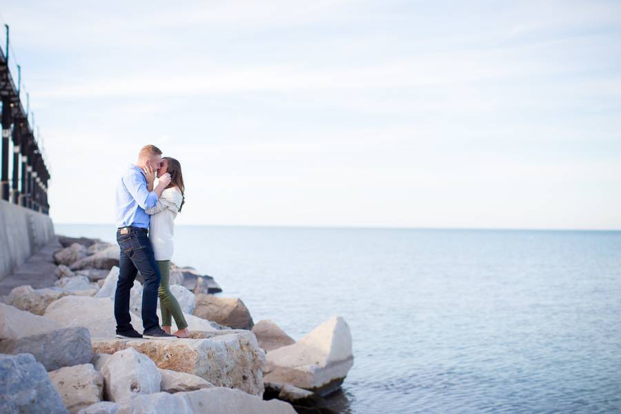Beach Lighthouse Engagement Session