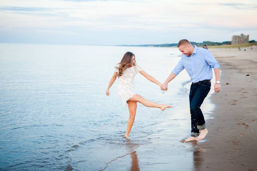 Beach Lighthouse Engagement Session