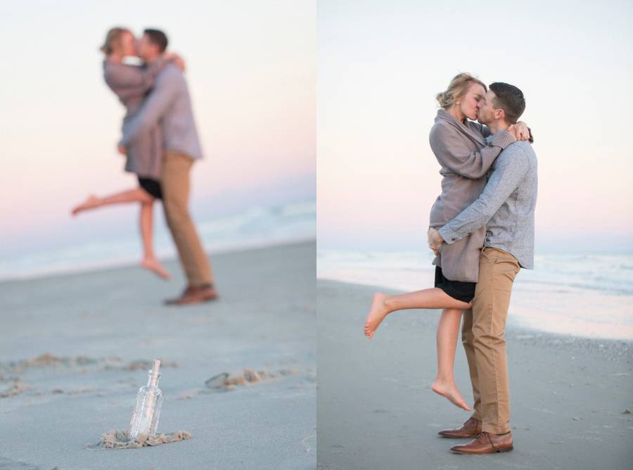 Message in a Bottle Beach Proposal