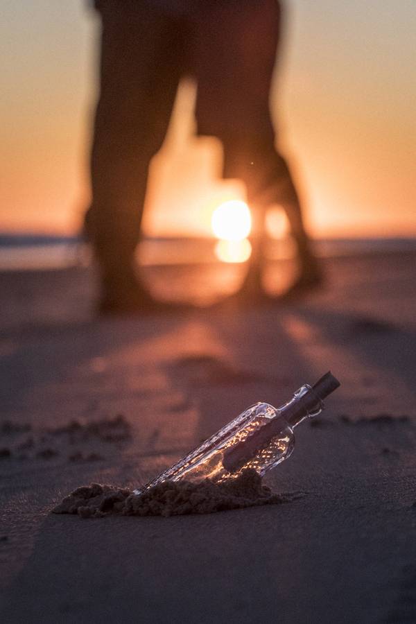 Message in a Bottle Beach Proposal