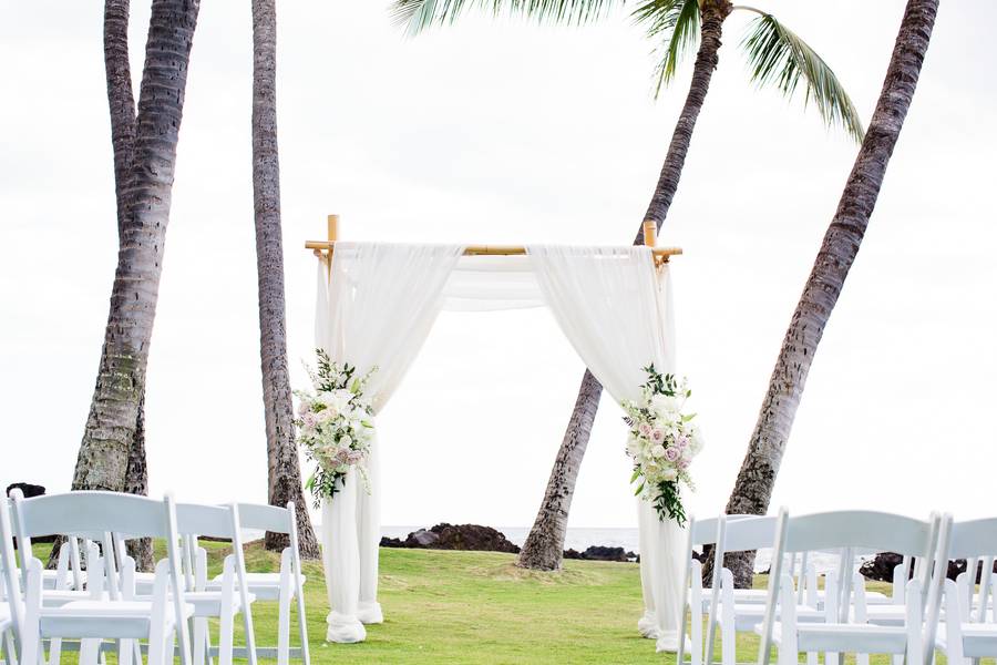 Beatiful White Orchid Beach House Wedding