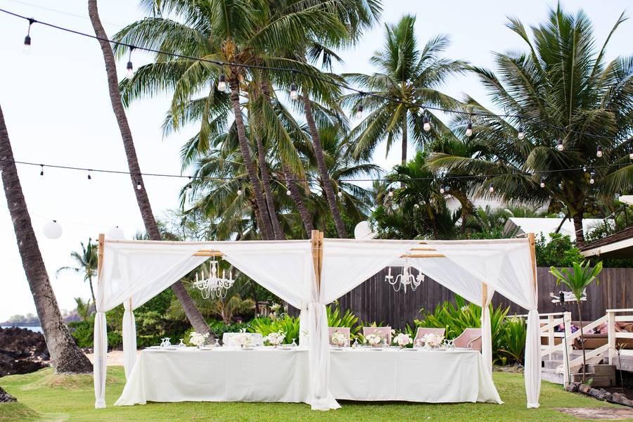 Beatiful White Orchid Beach House Wedding