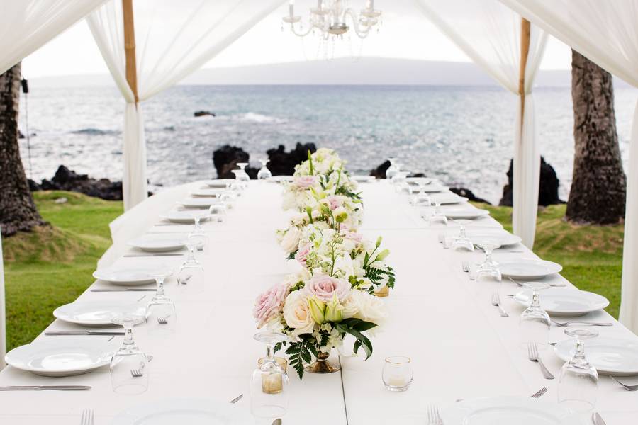 Beatiful White Orchid Beach House Wedding