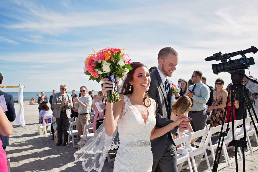 Pink and Navy Nautical Beach Wedding