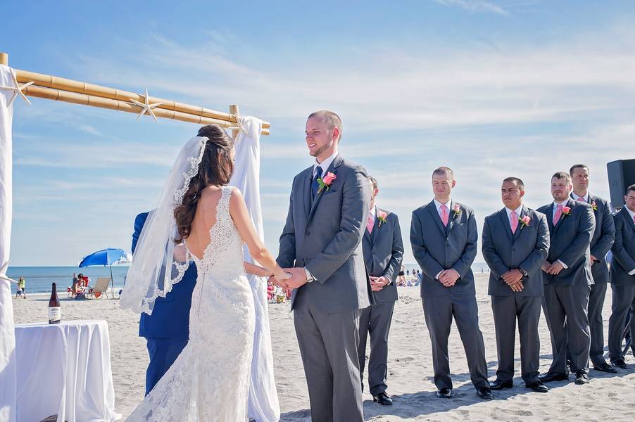 Pink and Navy Nautical Beach Wedding