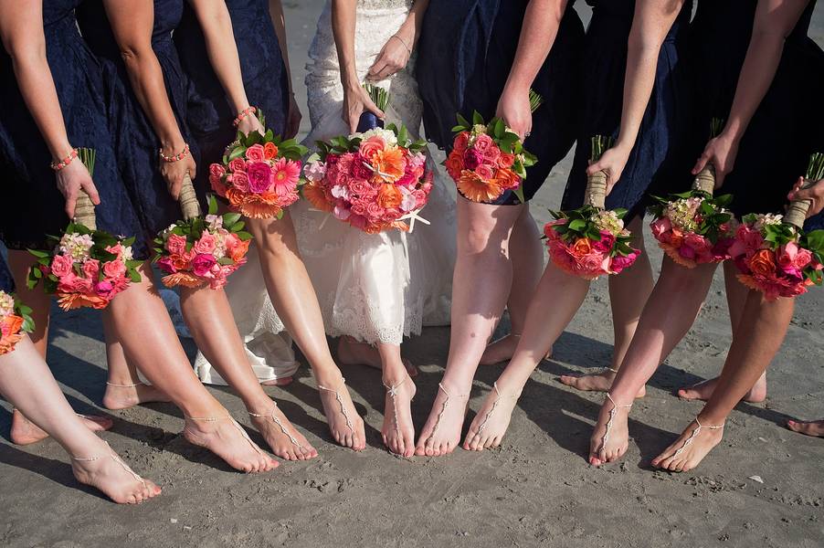 Pink and Navy Nautical Beach Wedding