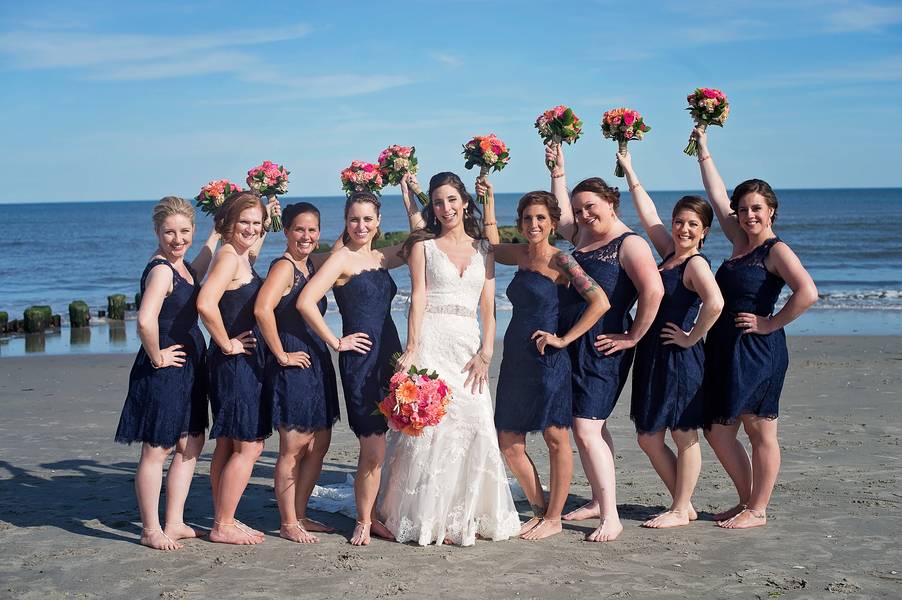 Pink and Navy Nautical Beach Wedding