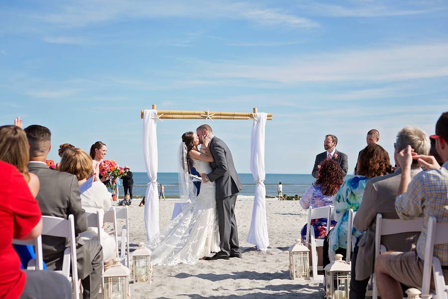 Pink and Navy Nautical Beach Wedding