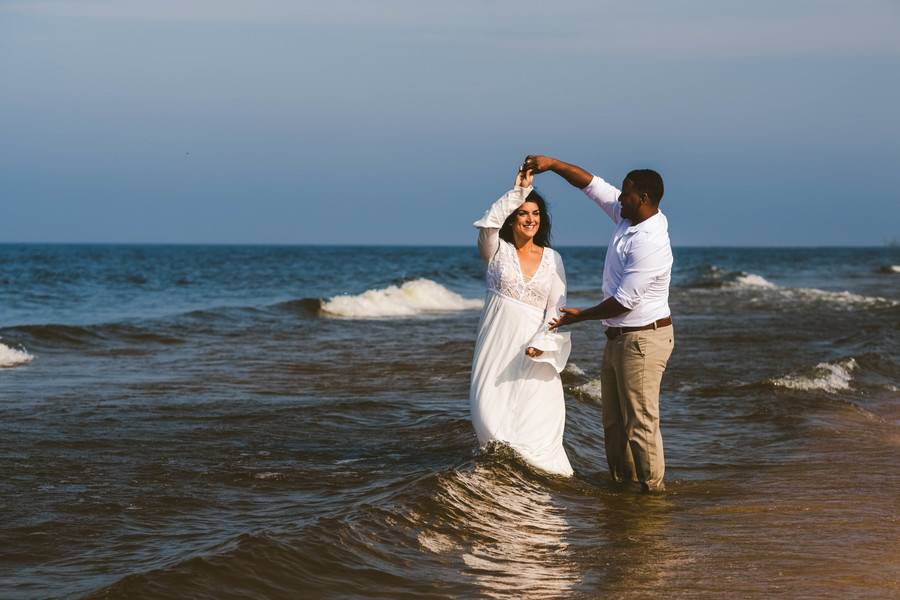 Chic Bohemian Sand Dune Engagement Session