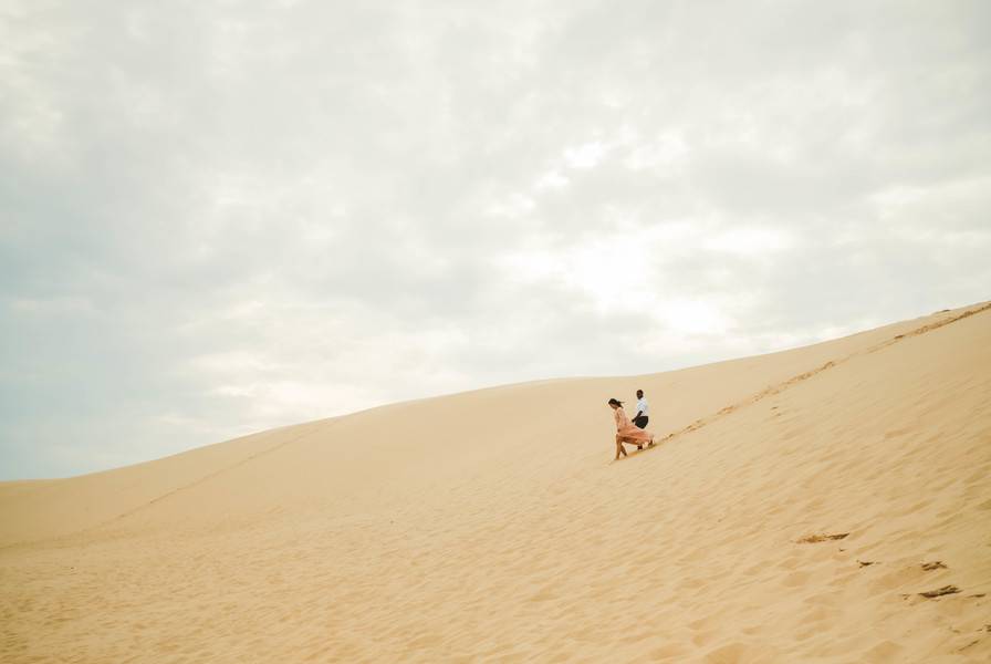 Chic Bohemian Sand Dune Engagement Session