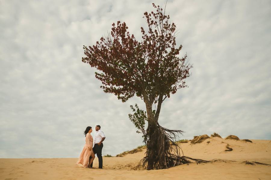 Chic Bohemian Sand Dune Engagement Session