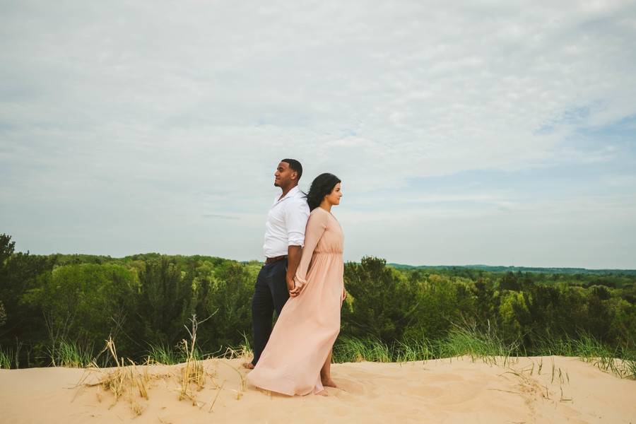 Chic Bohemian Sand Dune Engagement Session