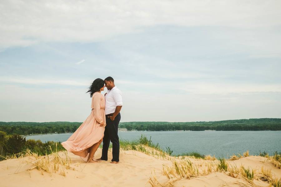 Chic Bohemian Sand Dune Engagement Session