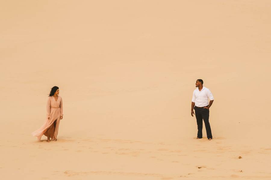 Chic Bohemian Sand Dune Engagement Session