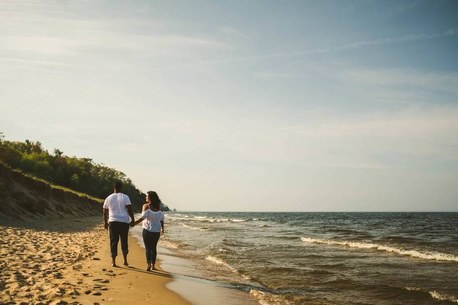 Chic Bohemian Sand Dune Engagement Session