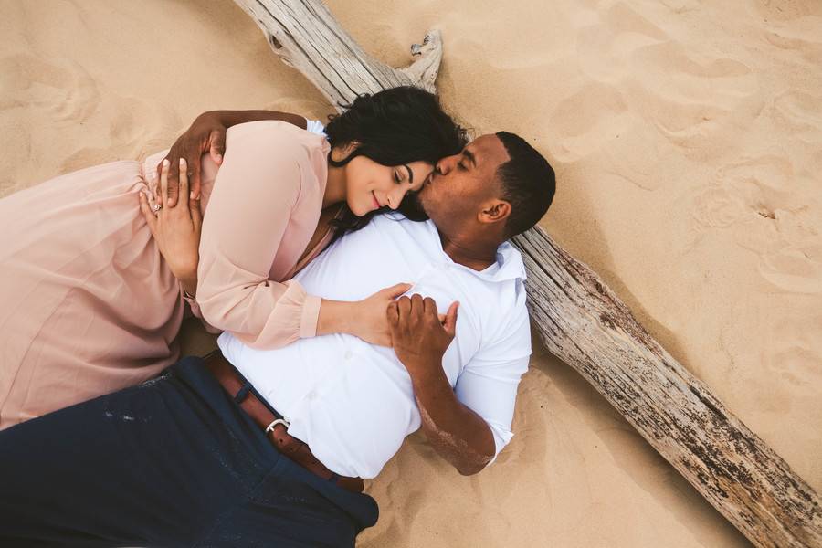 Chic Bohemian Sand Dune Engagement Session