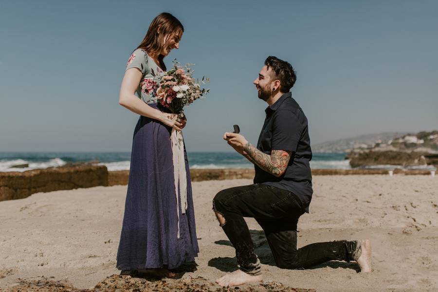 Epic Surprise Daytime Beach Proposal