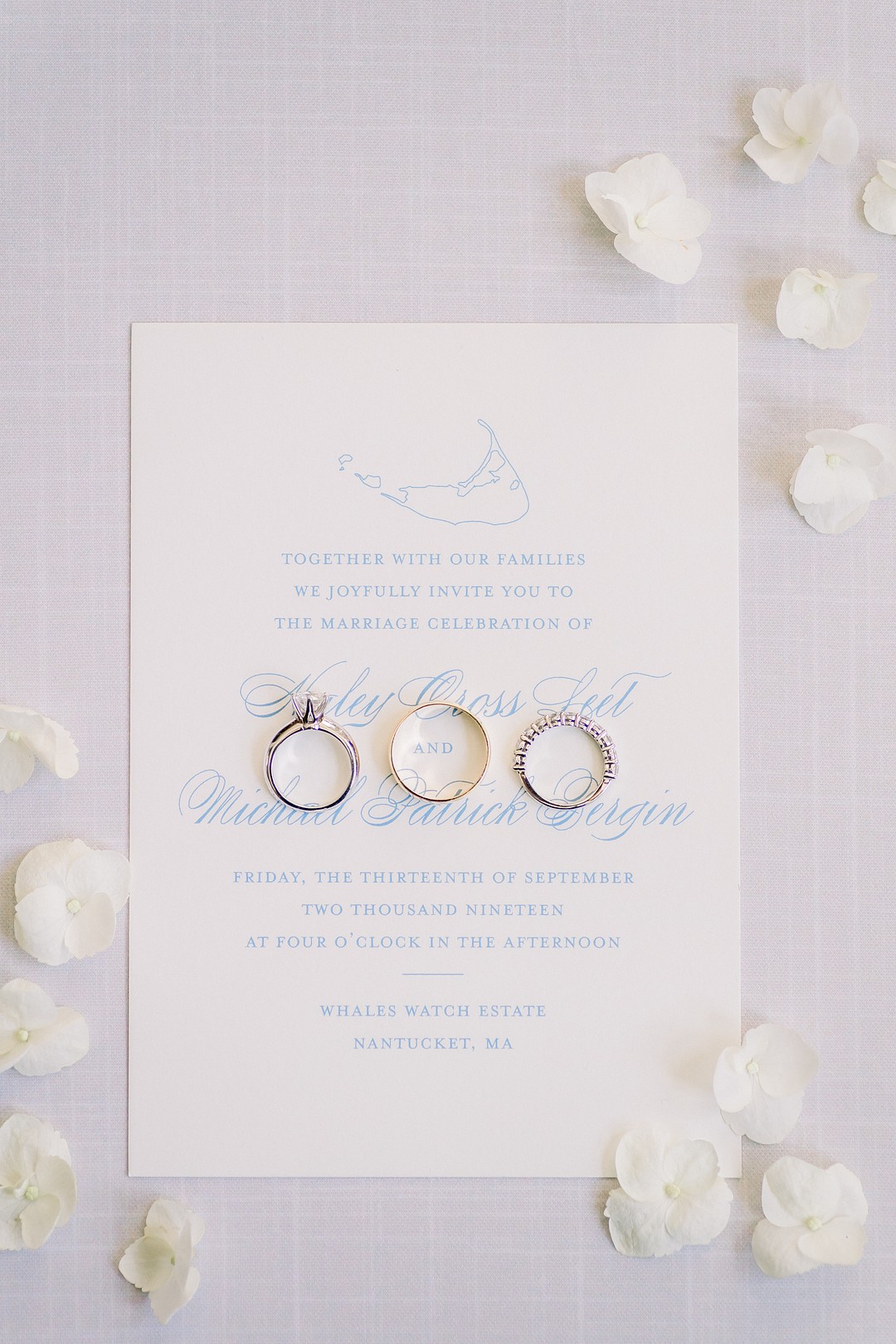 White and Blue Themed Wedding in Nantucket
