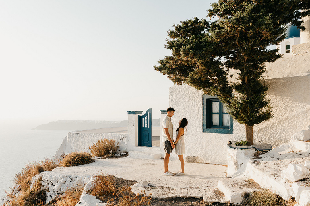 Wedding Proposal in Santorini