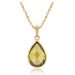 Ranyta's 14k Gold Vermeil Olivene Pear Drop Necklace